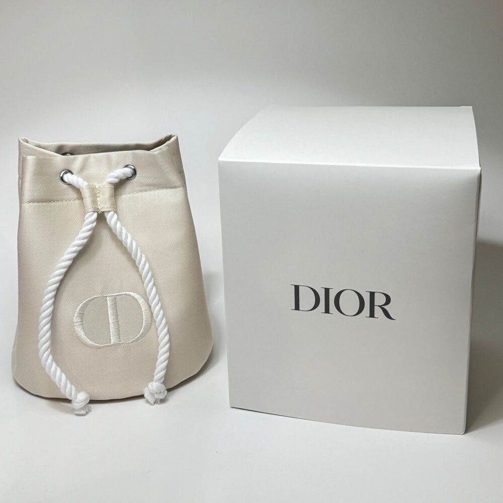 Dior Beauty Drawstring BEIGE ( Mitzah) Pouch Cosmetic Bag
